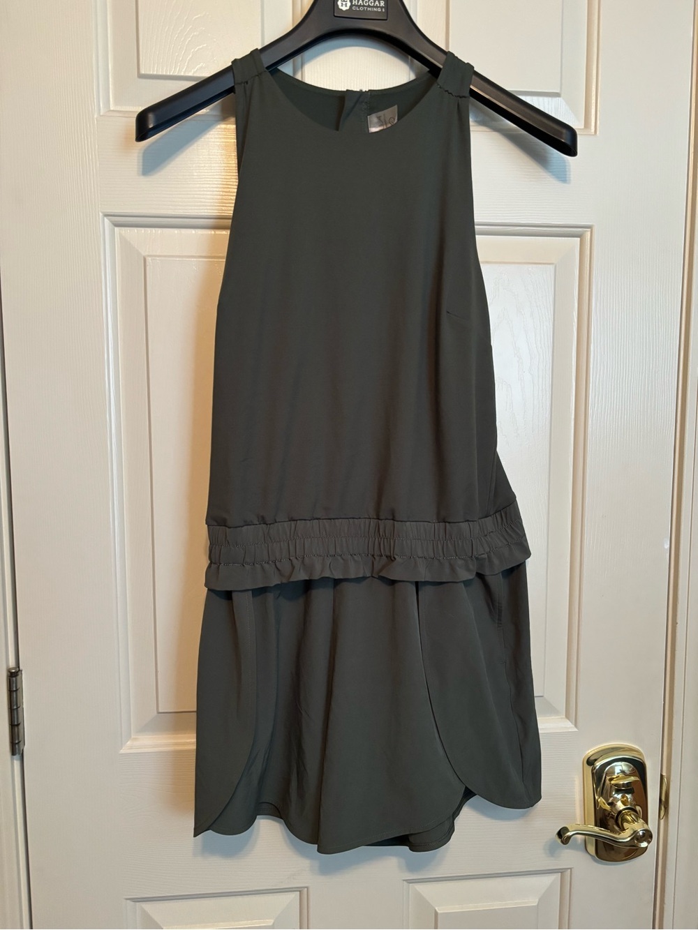 Calia Sleeveless Olive Green Romper, size medium